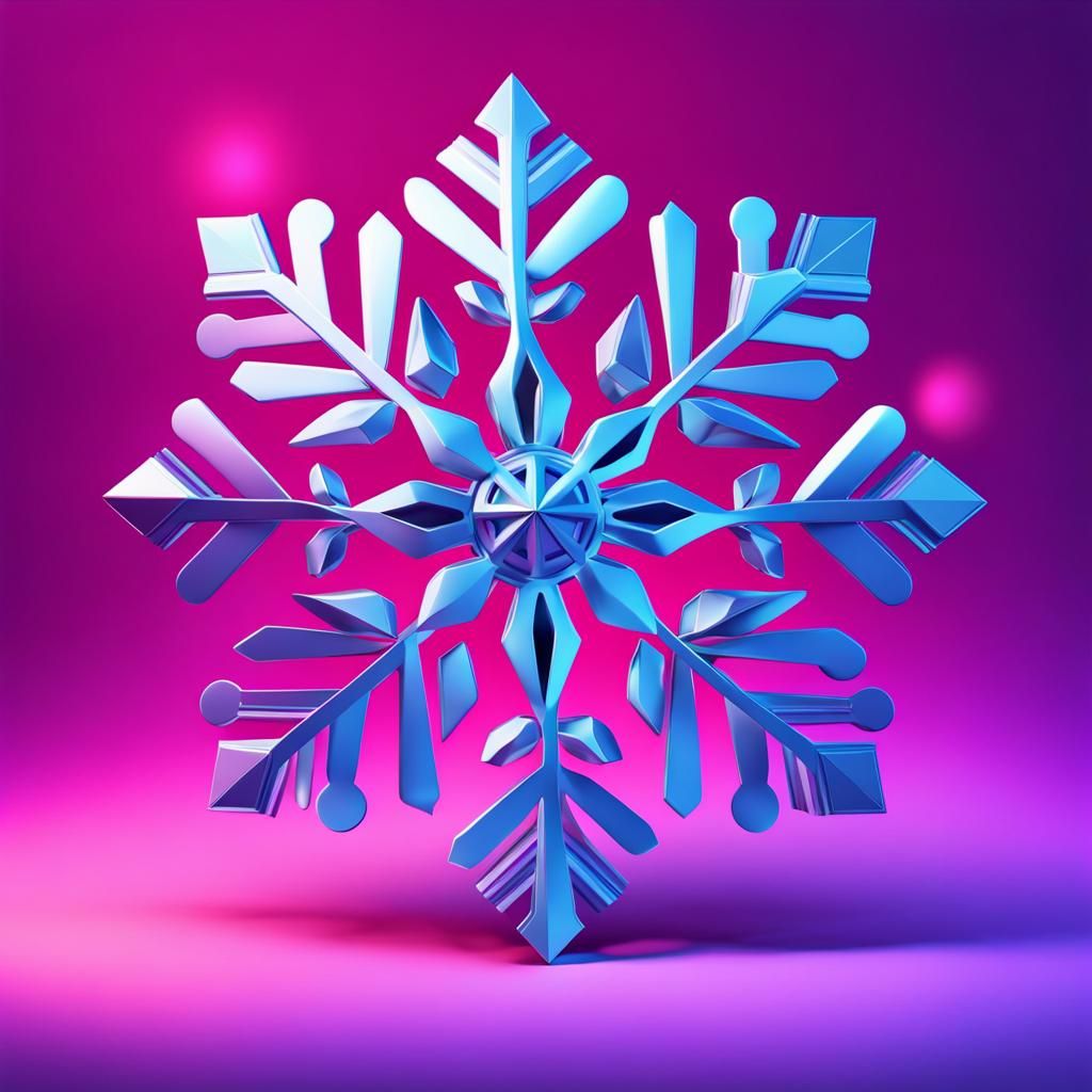 Pixar Style Snowflake 3D Digital Art