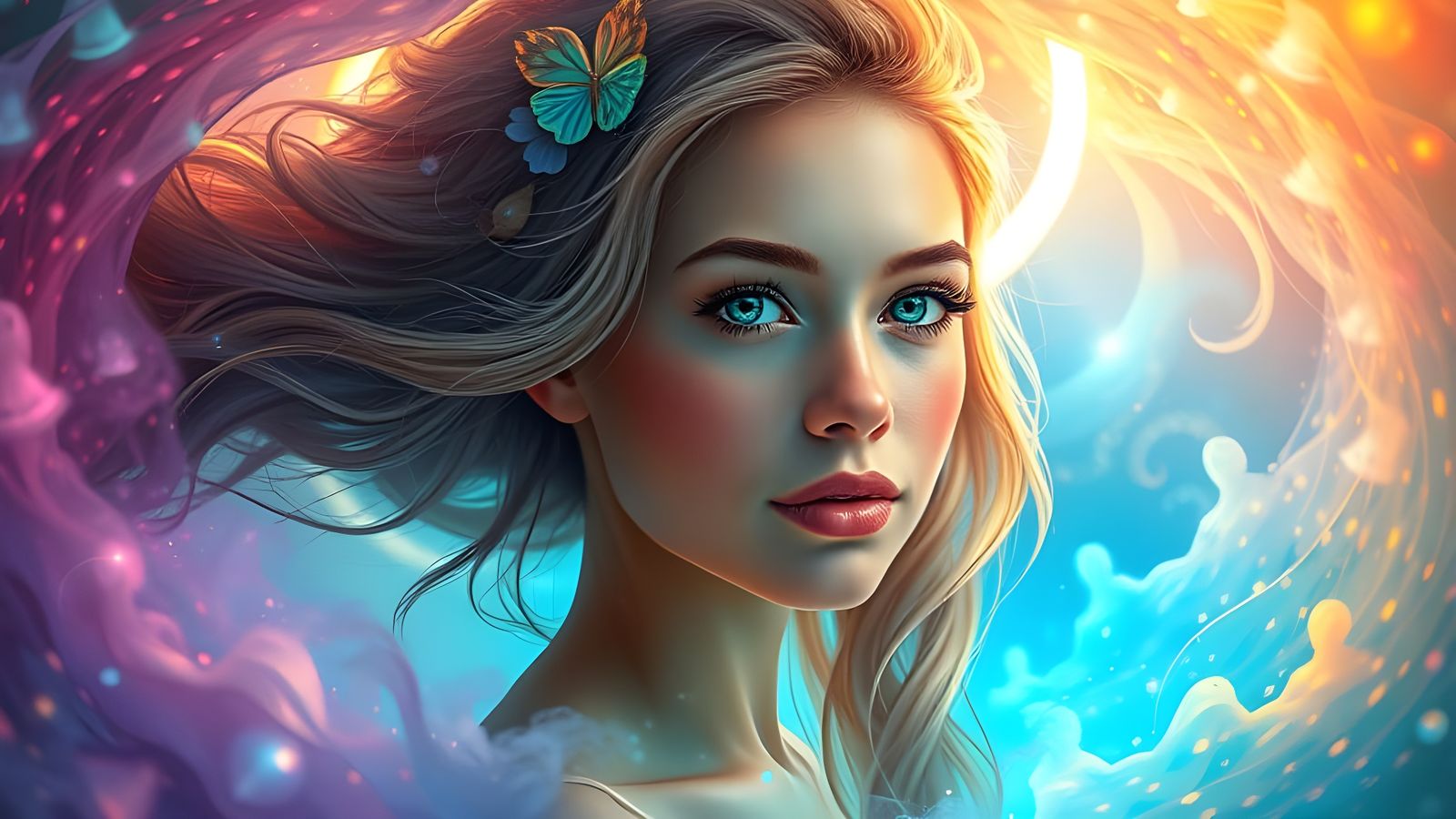 Australiana Fantasy Goddess Amidst Whirling Vortex