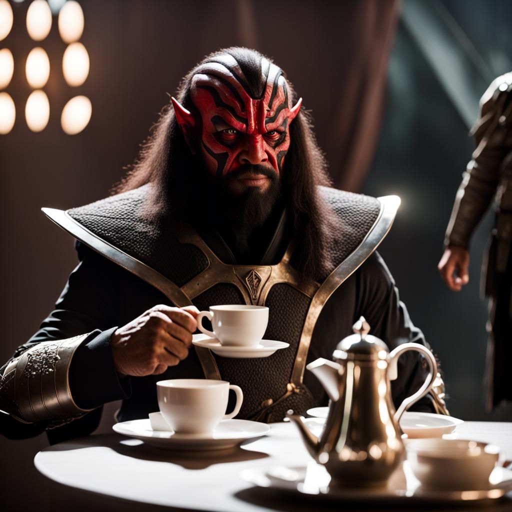 Klingon Warrior's Unexpected Tea Party