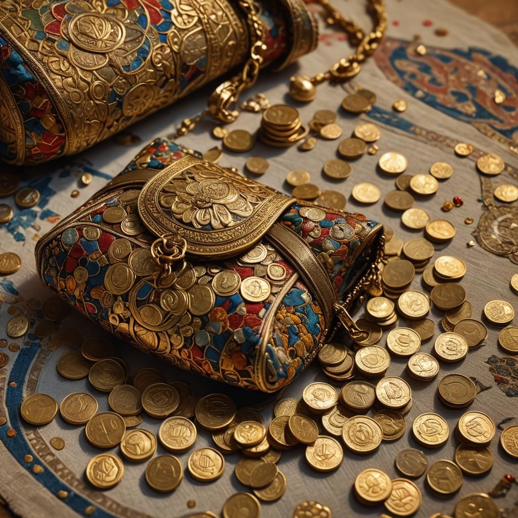 Opulent Orientalist Still Life with Gold Coins