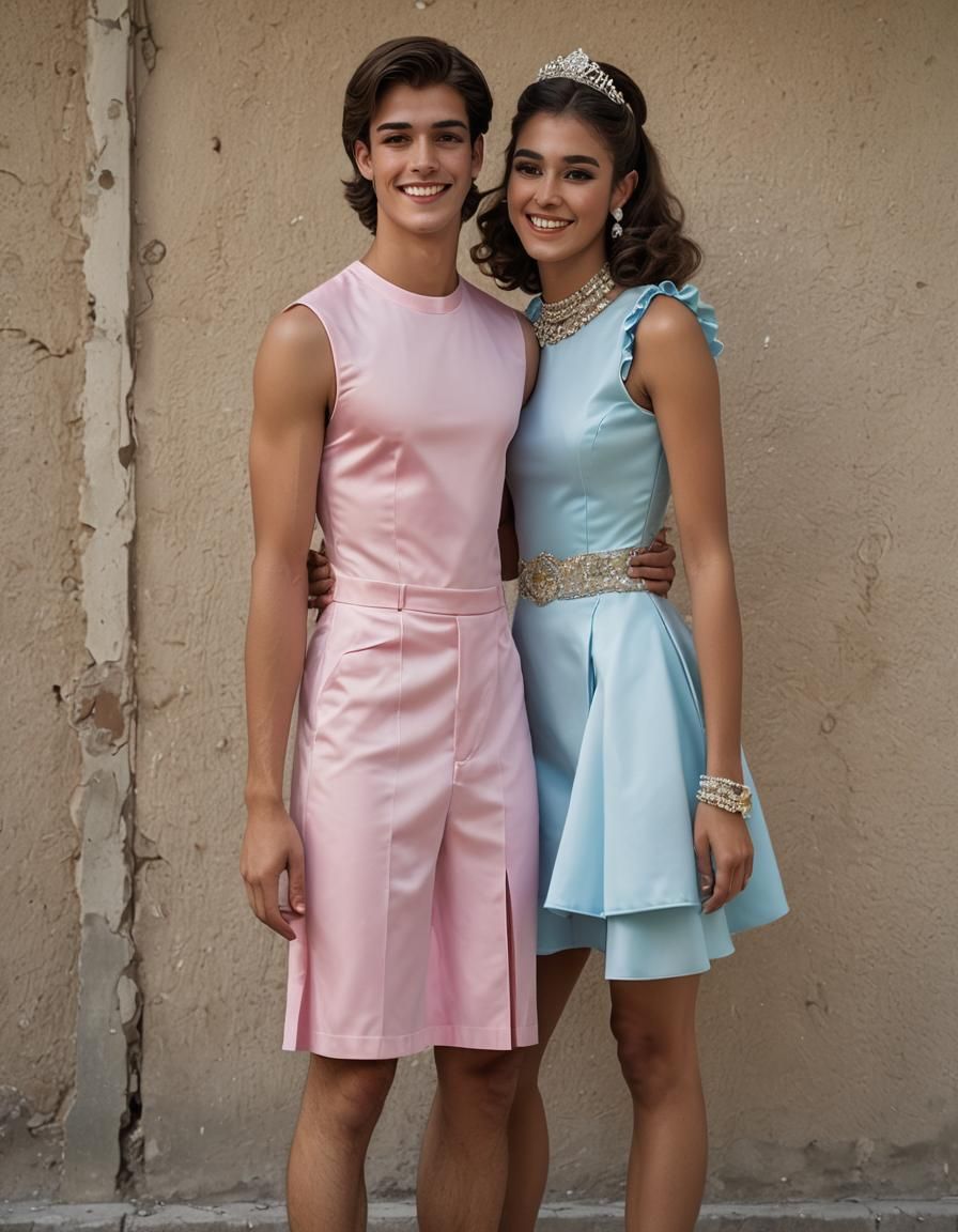 Crossdressing Teens in Quinceañera Dresses: Portrait