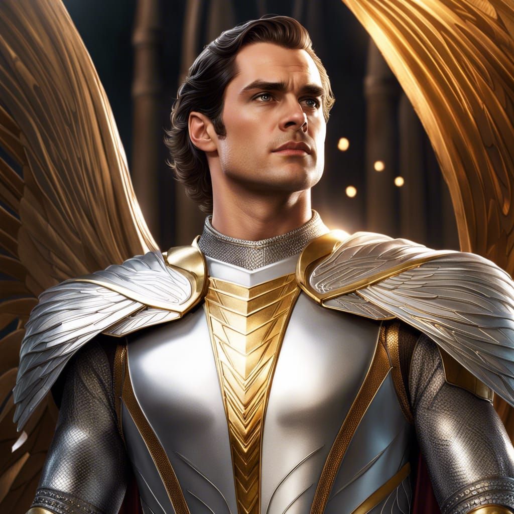 Armored Prince Portrait with Cosmic Background