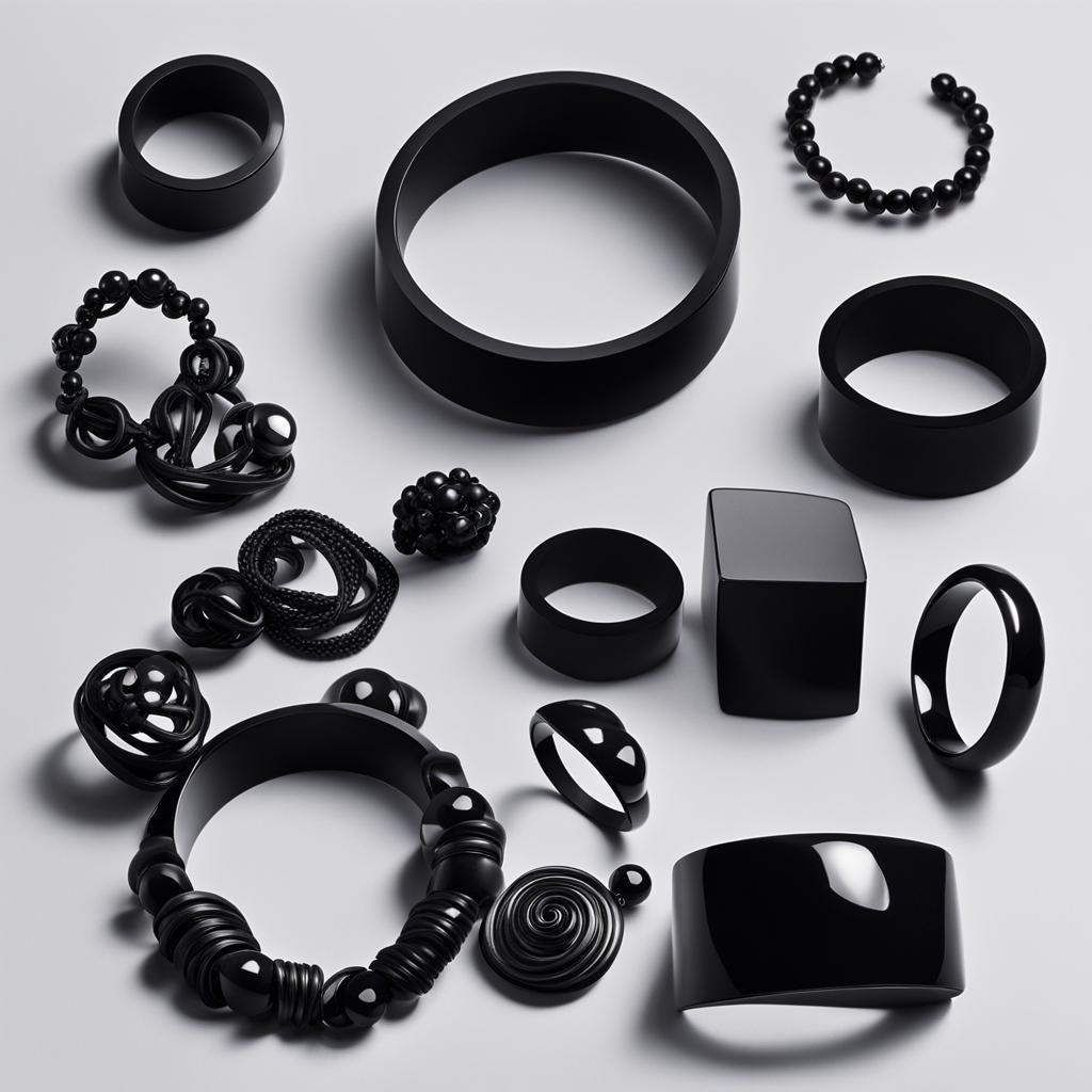 Black Acrylic Jewelry Collection in Box