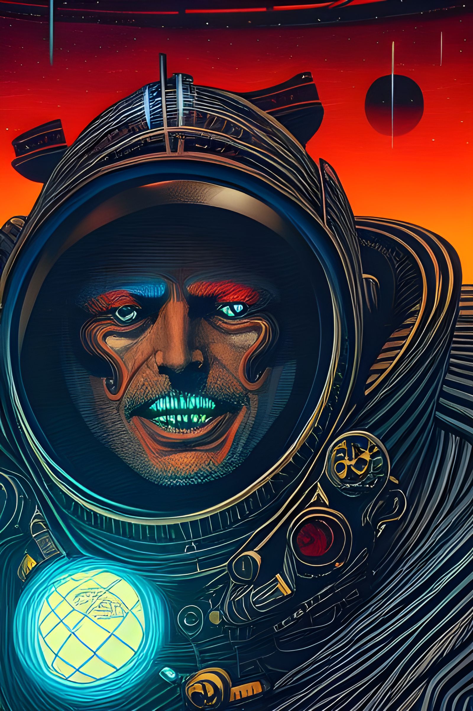 Space Pirate King Portrait in Romantic Style