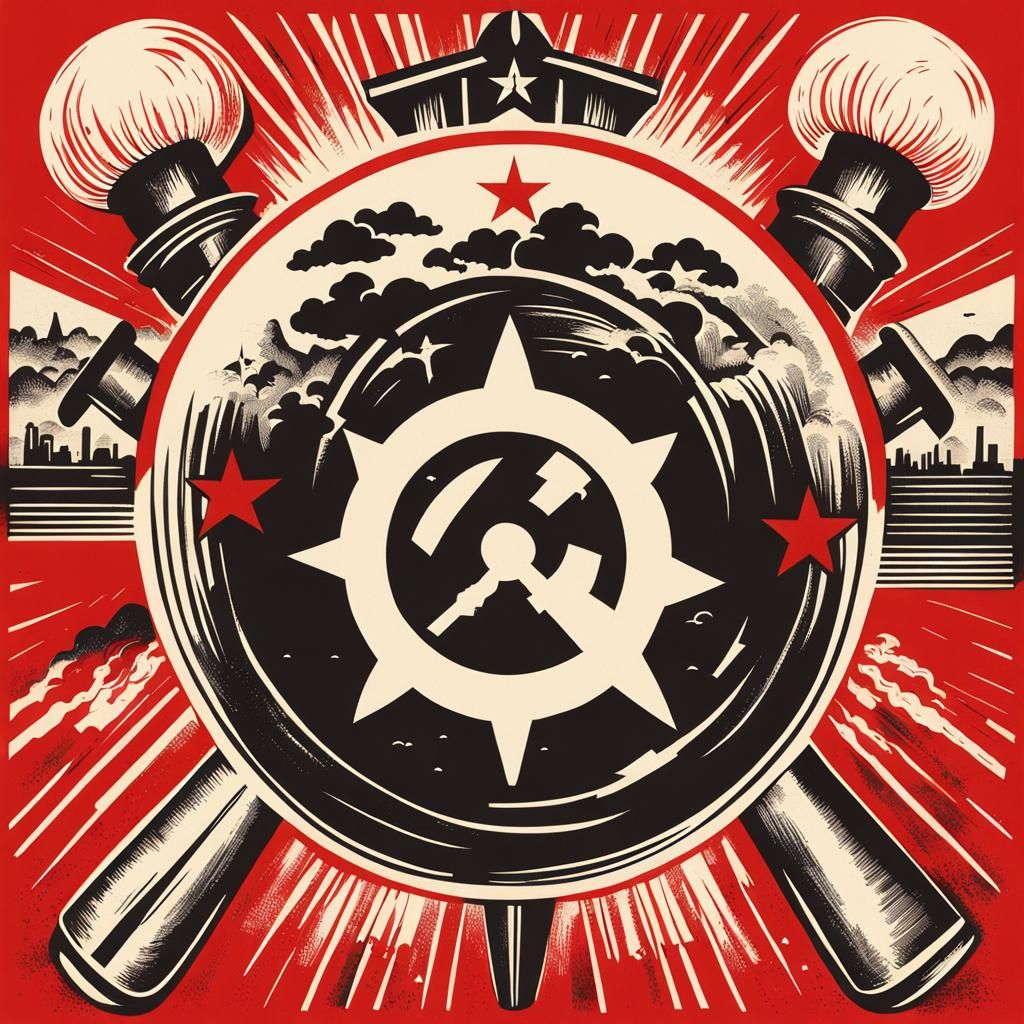 Soviet Propaganda Poster Glorifying Atomic Power