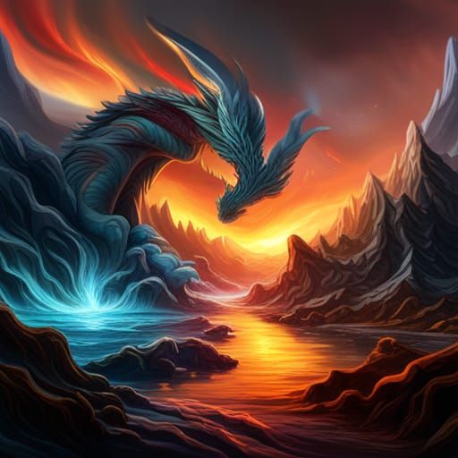 Elemental Dragon Battle: Fire, Ice, Water, Earth, Air