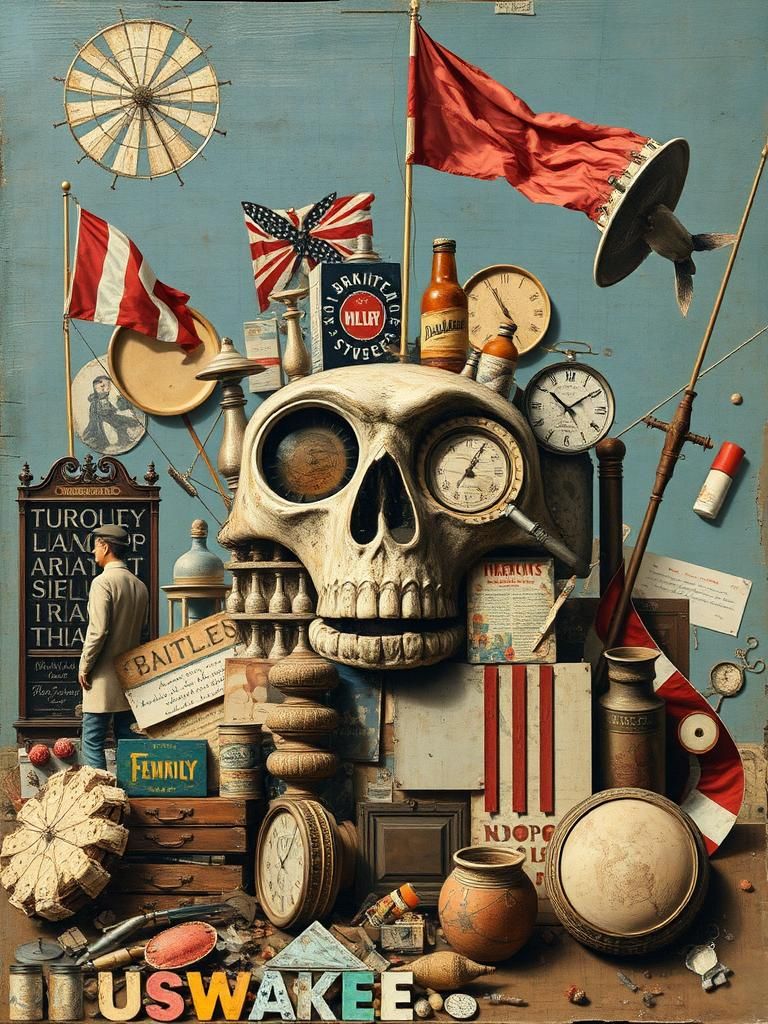 Subversive Collage Art in Mixed Media Style