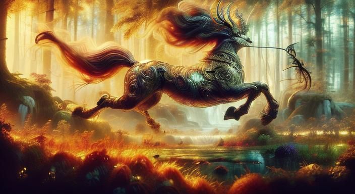 Mystical Centaur in Forest: Fantasy Art
