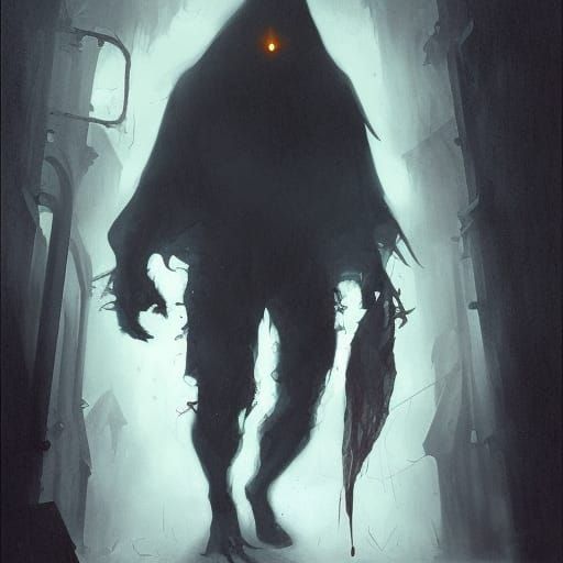 Sinister Boogeyman in Shadows: Digital Fantasy Art
