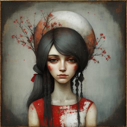 Whimsical Folk Art Portrait