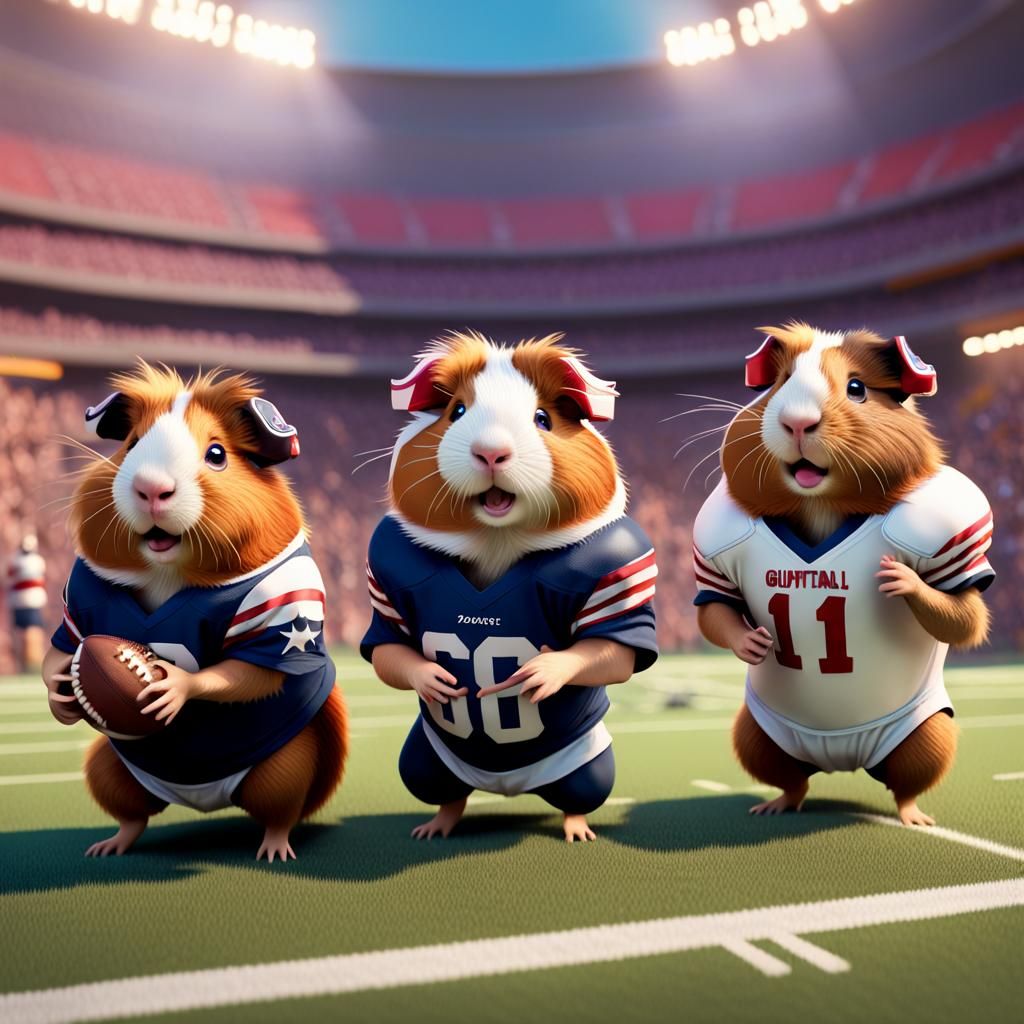 Guinea Pigs Play Football: Pixar-Style 3D Rendering