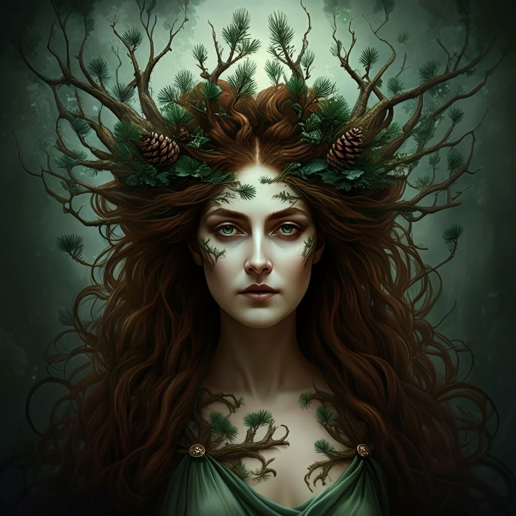 Chrysopeleia: Greek Nymph Transformation in Dark Fantasy Art