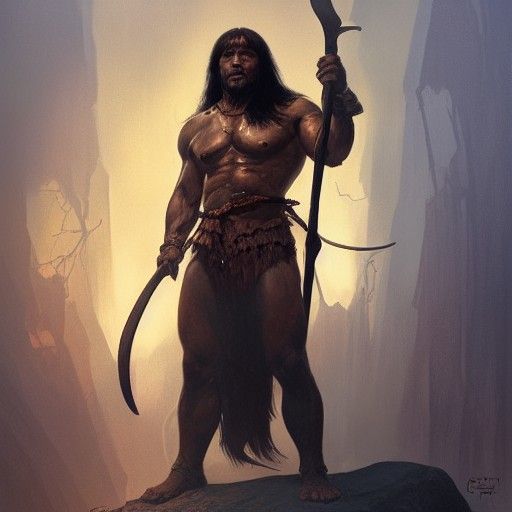 Conan the Barbarian Portrait in Fantasy Art Style