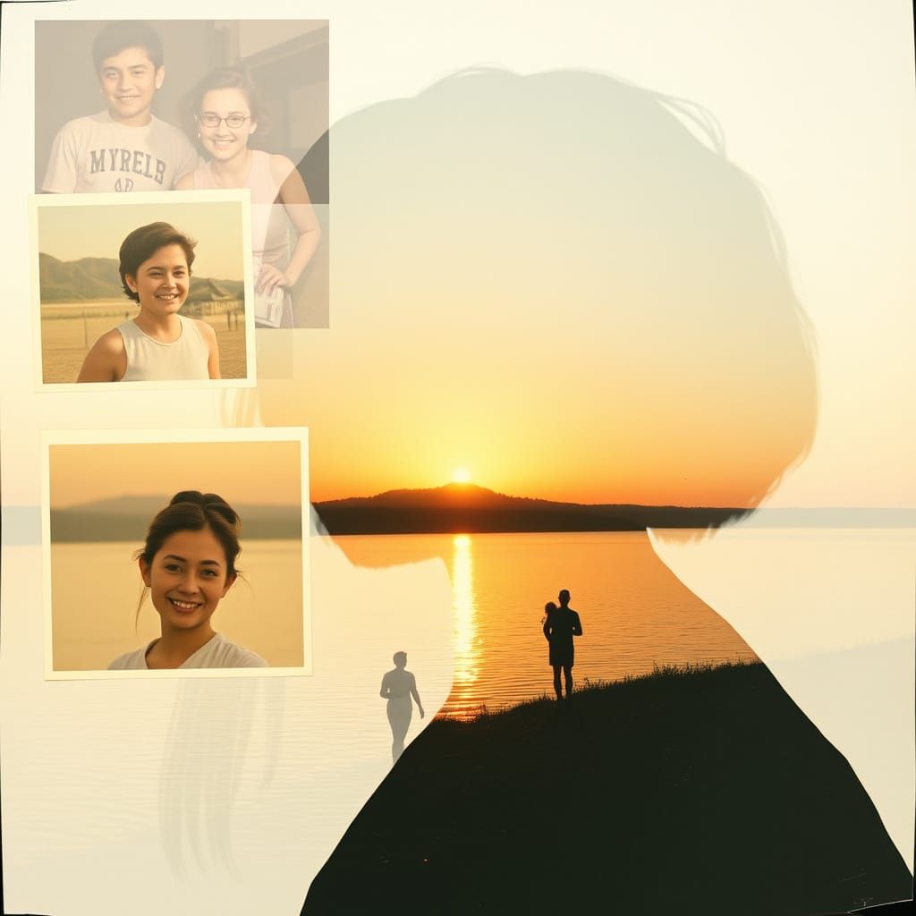 Woman in Double Exposure Collage