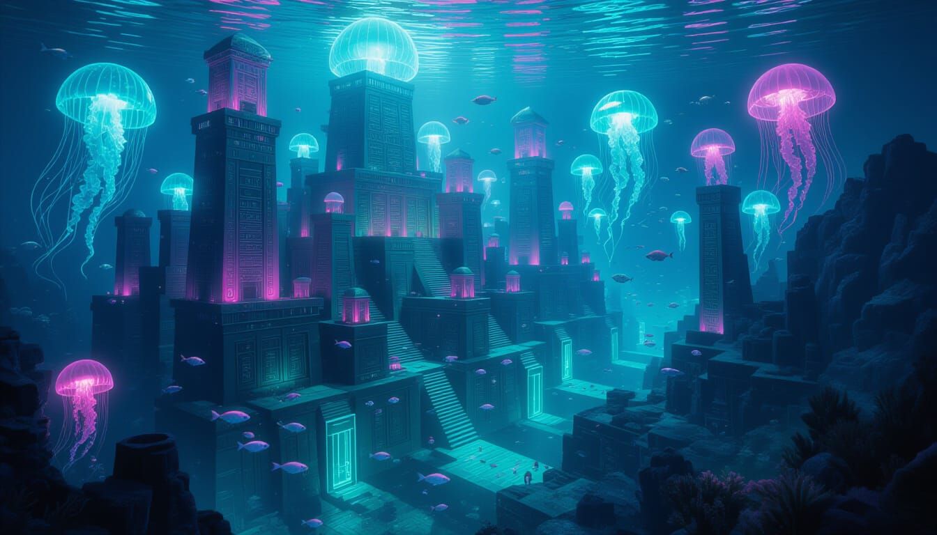 Underwater City of Prismatic Coral Towers