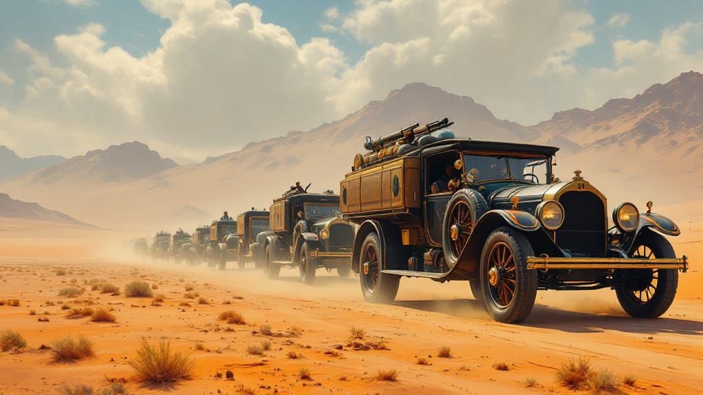 1920s Gobi Desert Expedition with Dodge Trucks