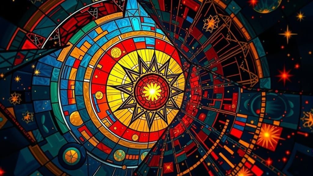 Cosmic Stained Glass Vortex in 3D