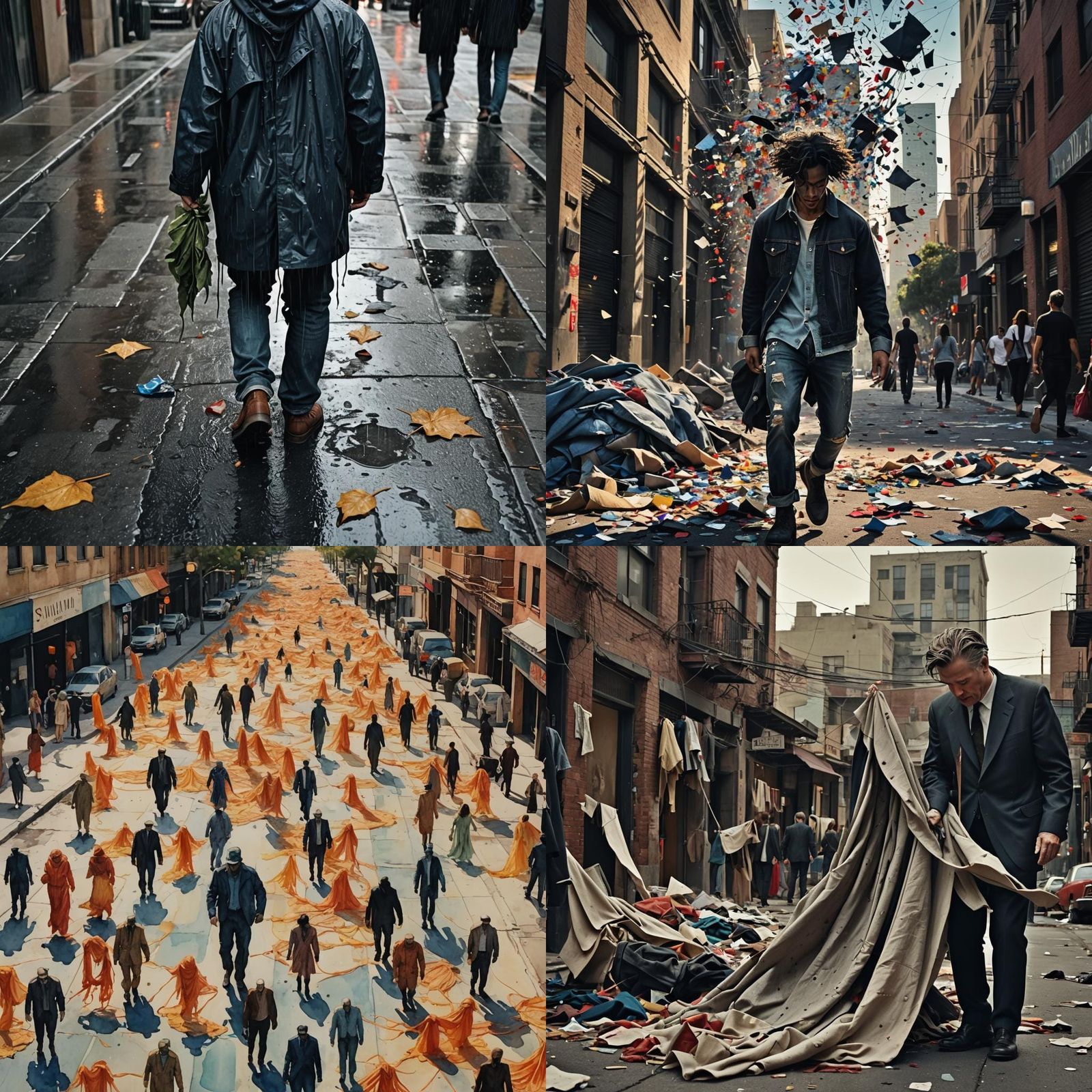 Clothes Falling Apart and Reattaching in Downtown LA