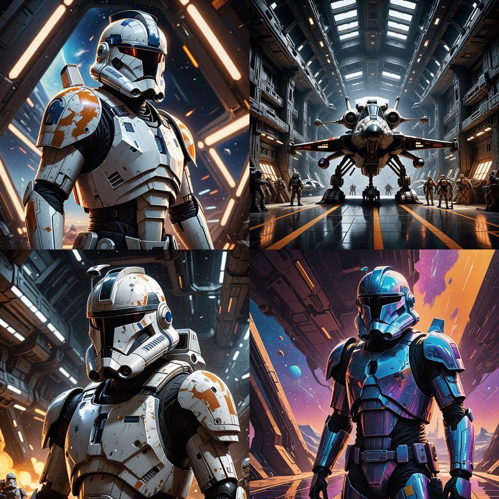 Hyperrealistic Clone Trooper Ship Scene