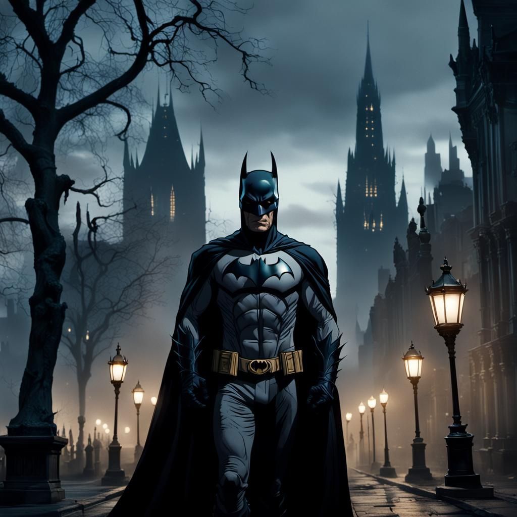 Gothic Batman Emerges from Shrouded Gotham Streets