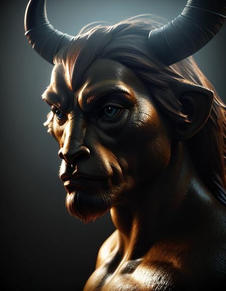 Atompunk Minotaur in Hyperdetailed 3D Animation