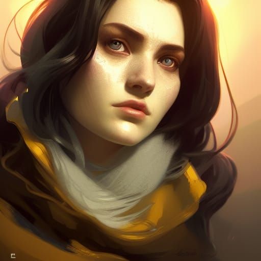 Detailed Hufflepuff Portrait in Art Nouveau Style