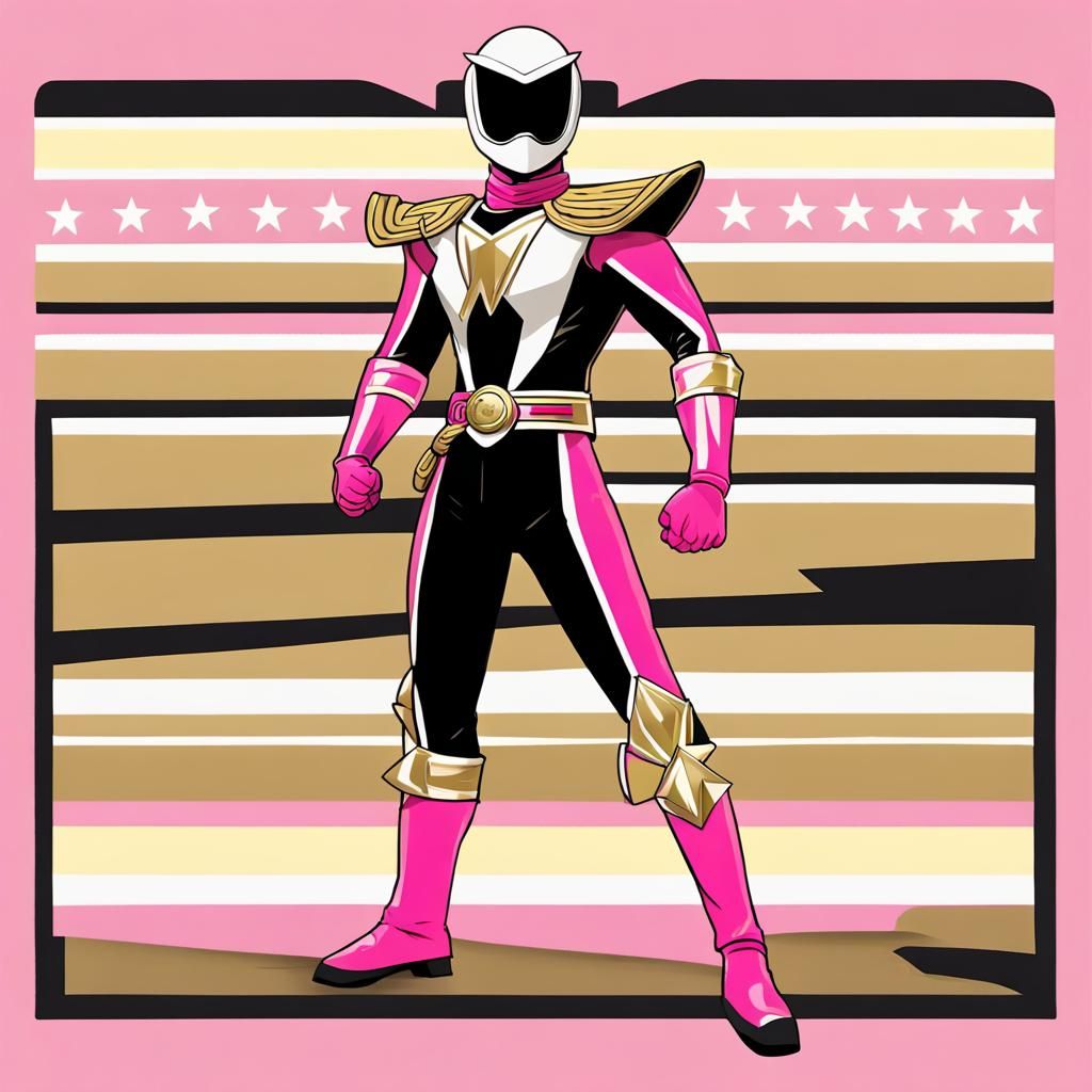 Korean War Era Warrior in Pink Hanbok, Propaganda Poster