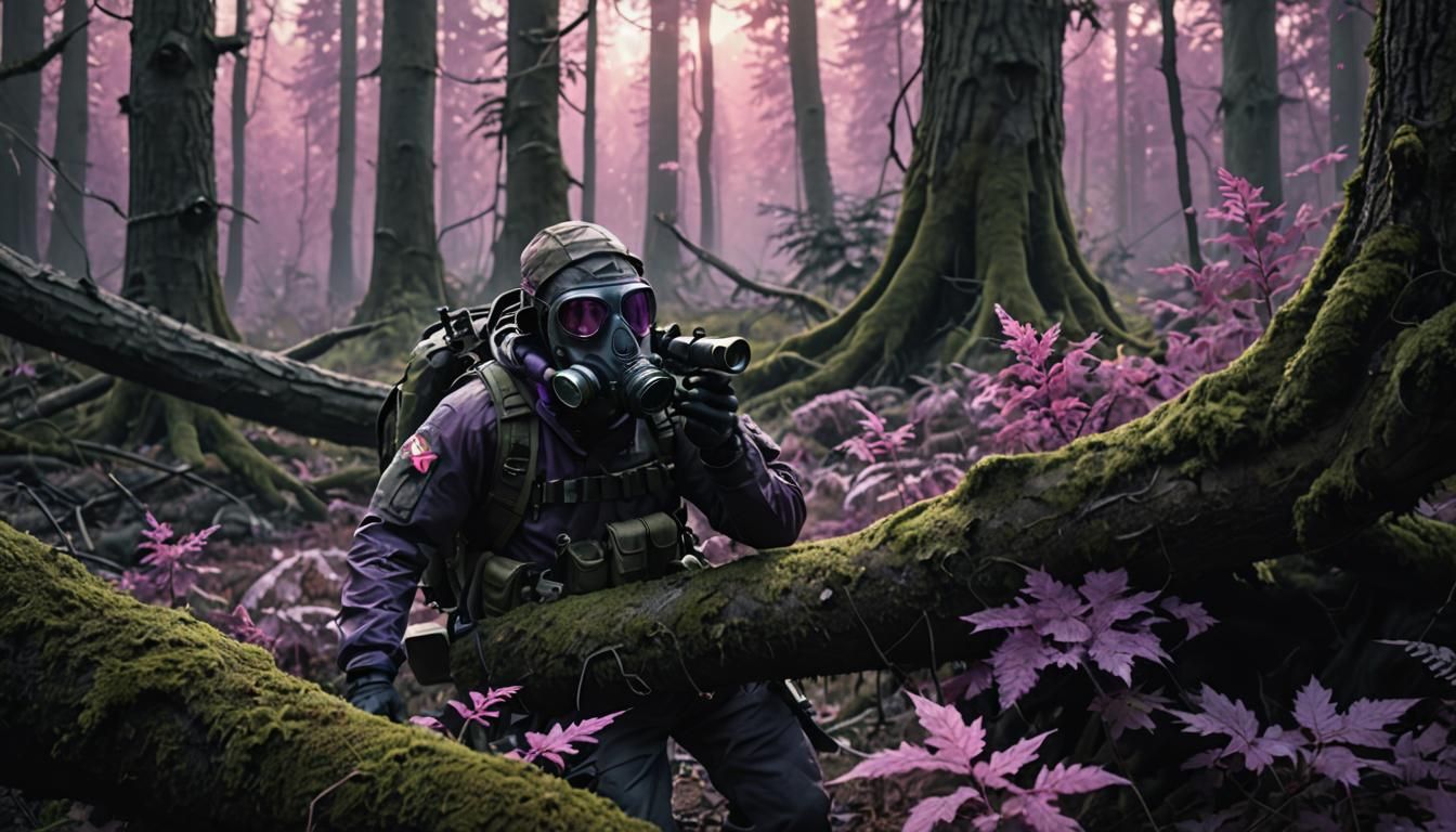 Survivalist in Alien Forest Concept Art