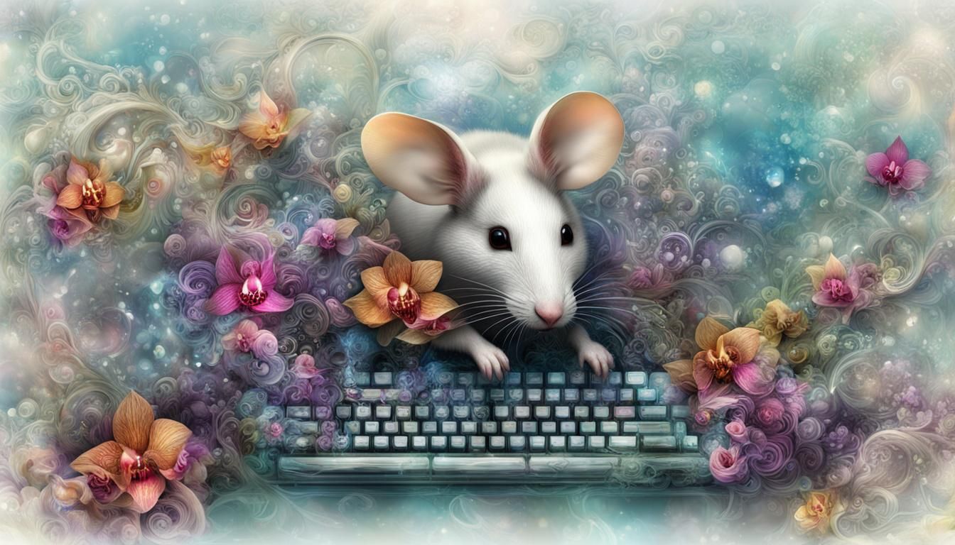 ⚜️⚜️WATER-TEA-GLASS SHABBY CHIC MIRROR MOUSE ORCHID KEYBORD⚜...