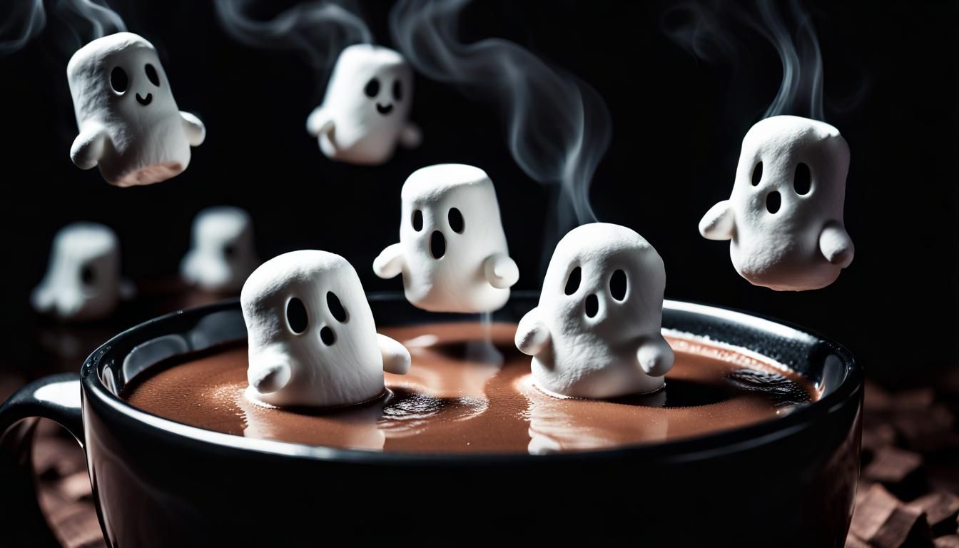 Terrifying Marshmallow Ghosts Rise from Hot Cocoa