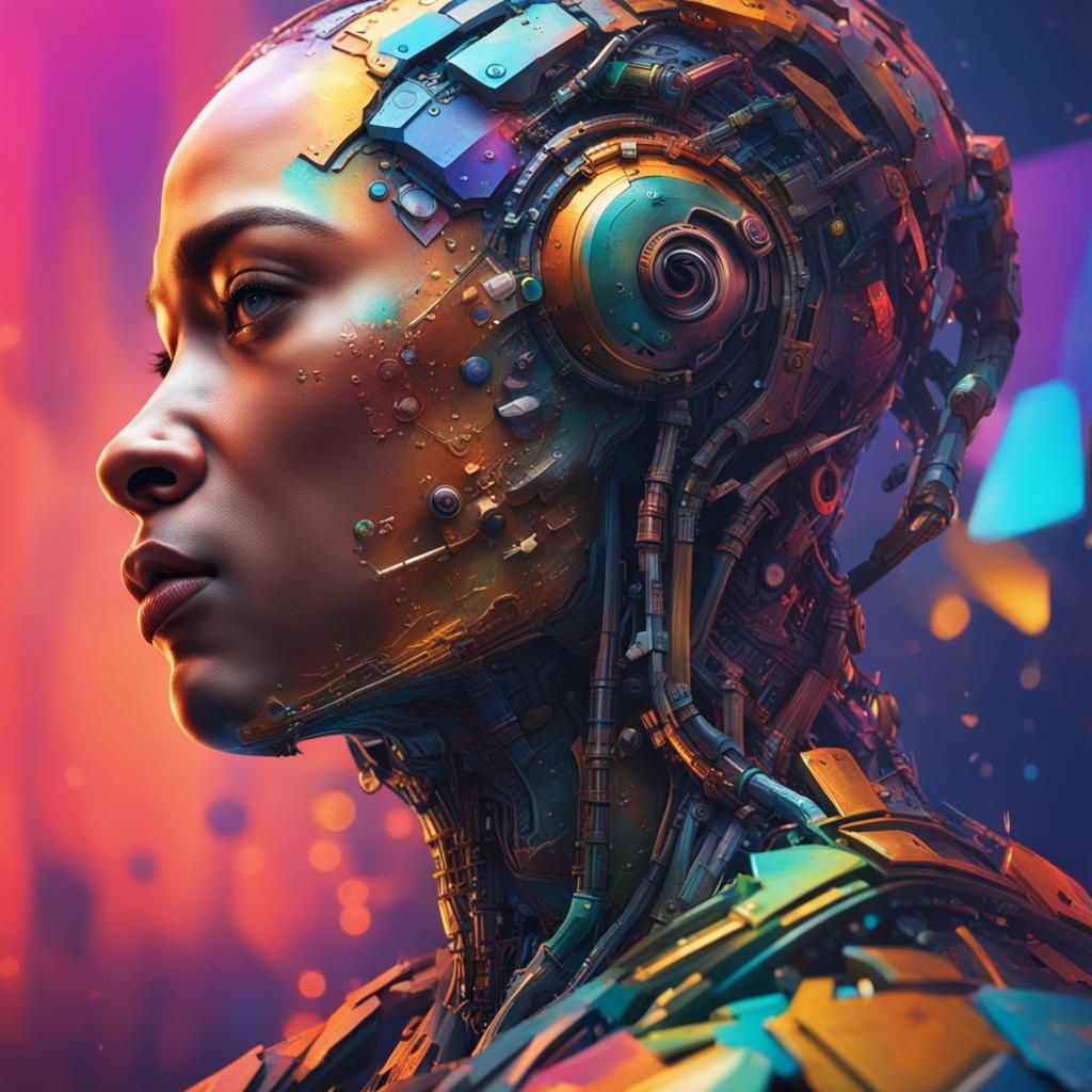 Hyperrealistic AI Human Portrait in Splash Art Style