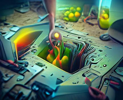 Inside a Computer: Surreal Neon Geometric World