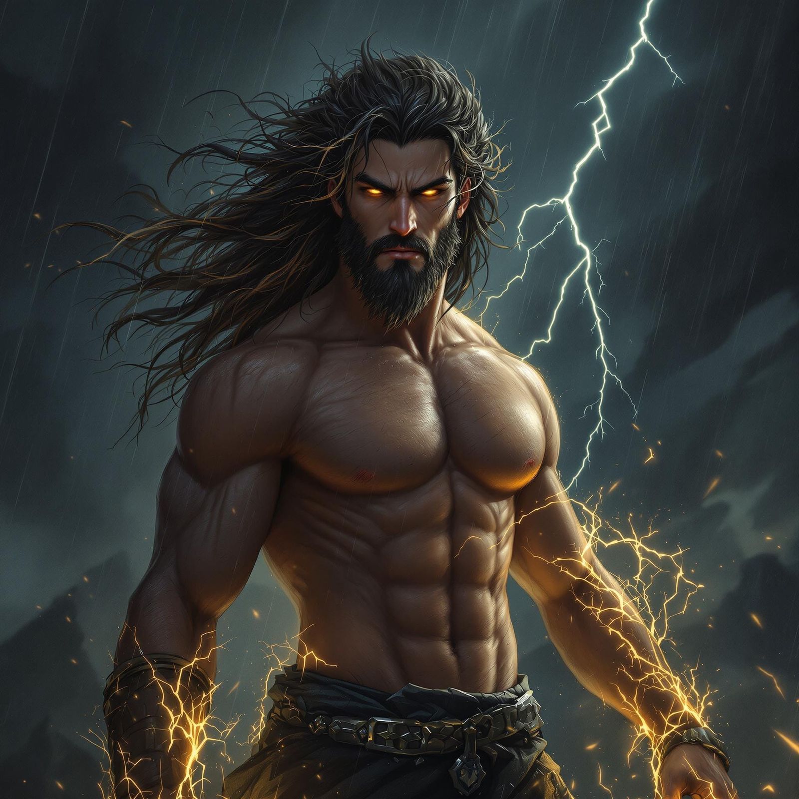 Dark Fantasy Book Boyfriend Amidst Stormy Landscape