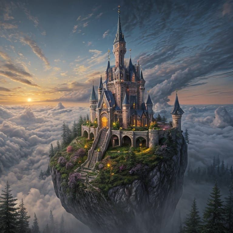 Ethereal Fantasy Kingdom in Mist