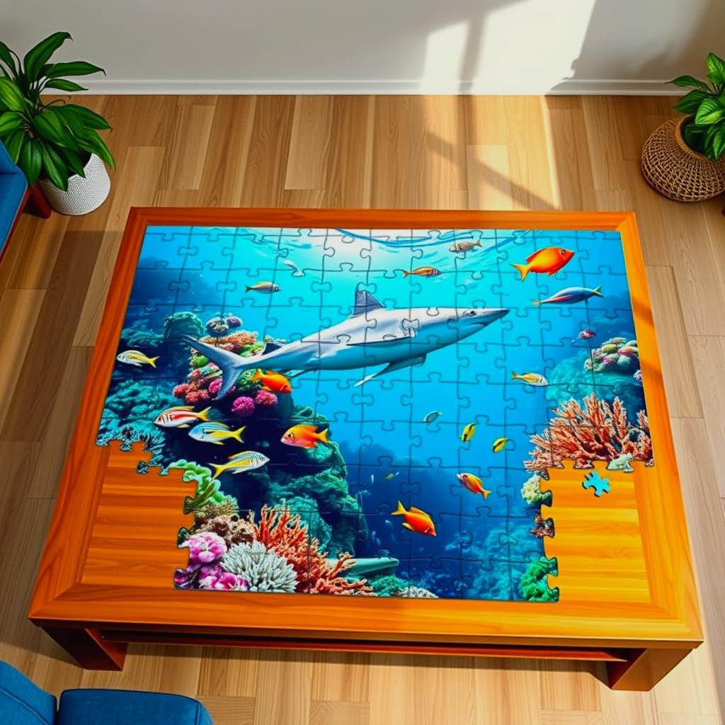 Surreal Oceanic Puzzle Piece Mosaic