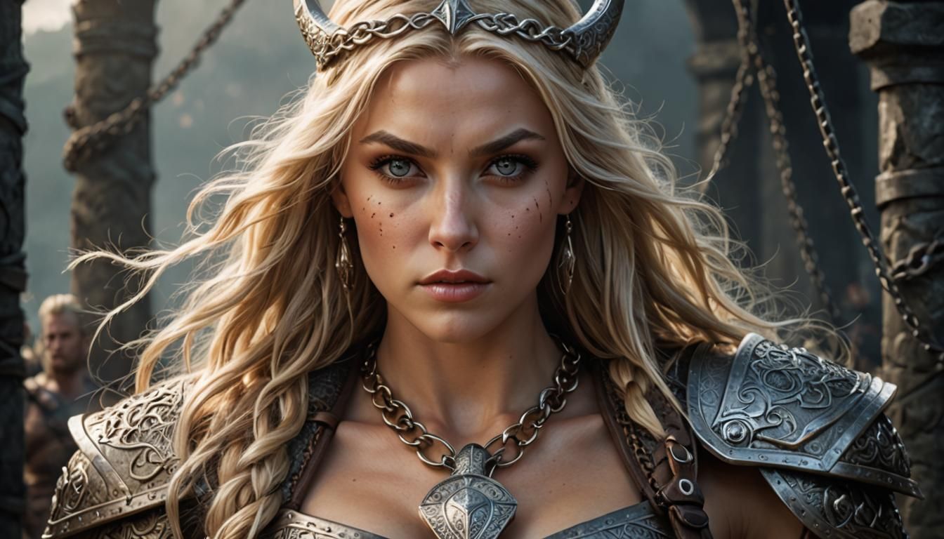 Stunning Viking Warrior Woman in 32K Resolution