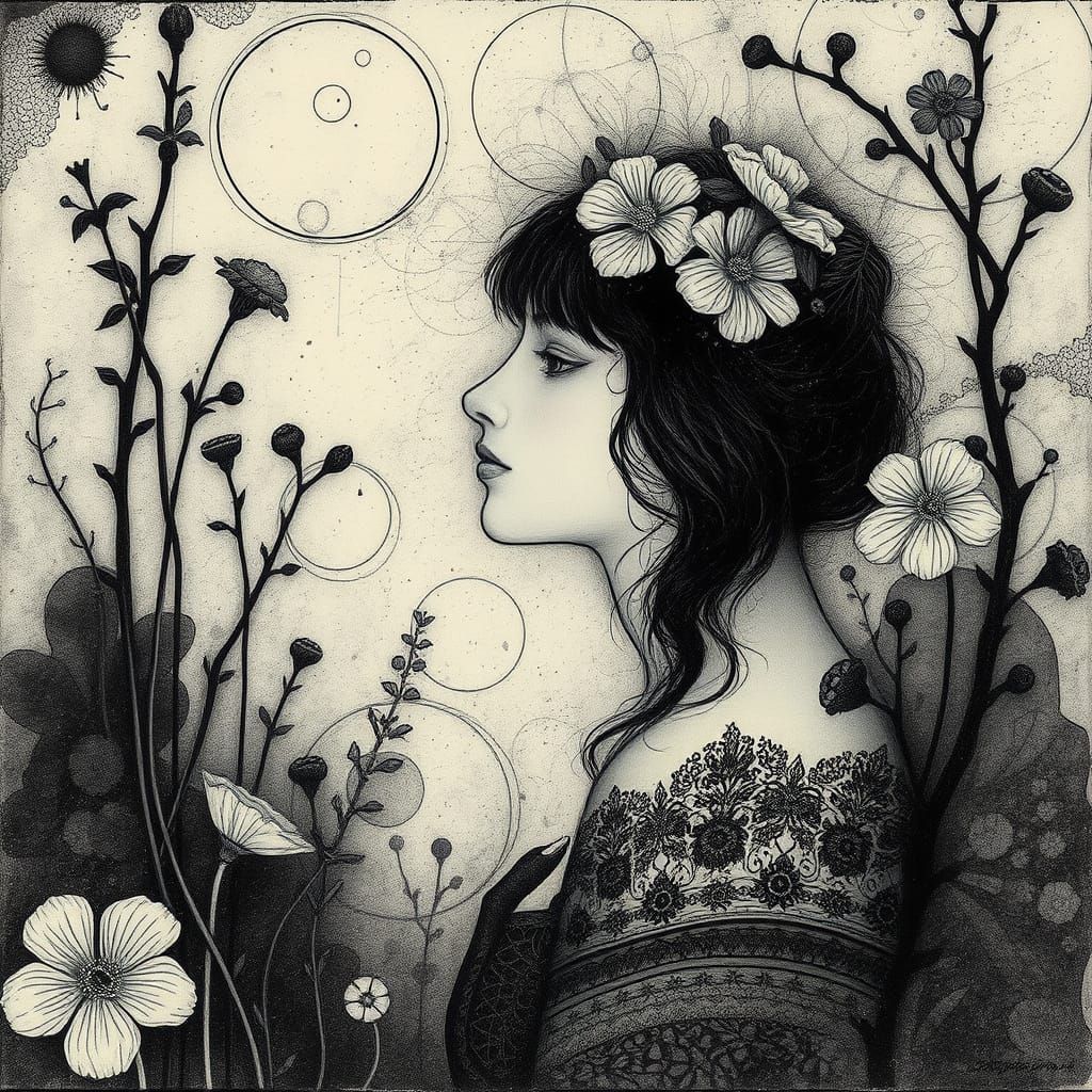 Surreal Botanical Dream in the Style of Paul Klee