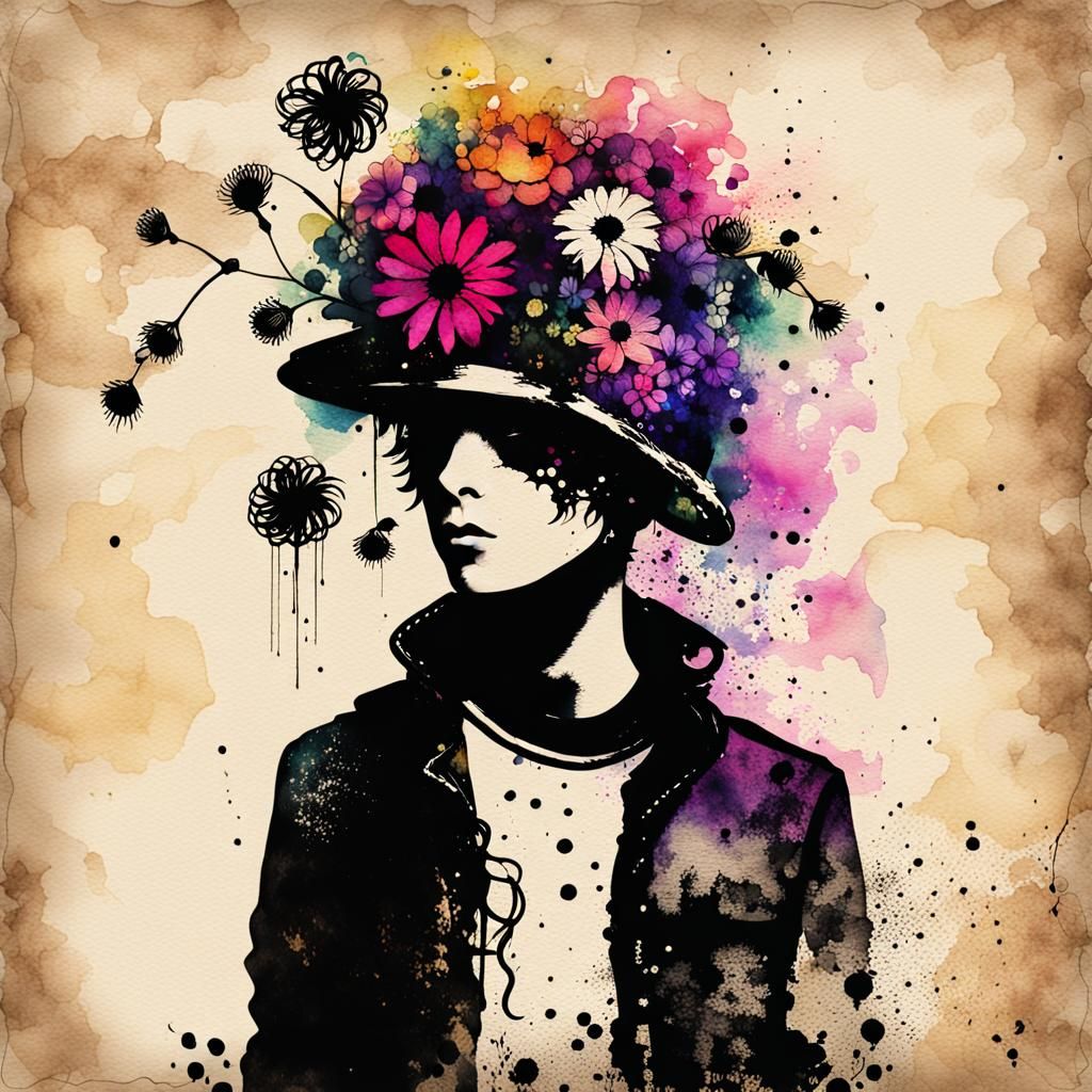 Flowerpunk Aesthetic with Distressed Textures