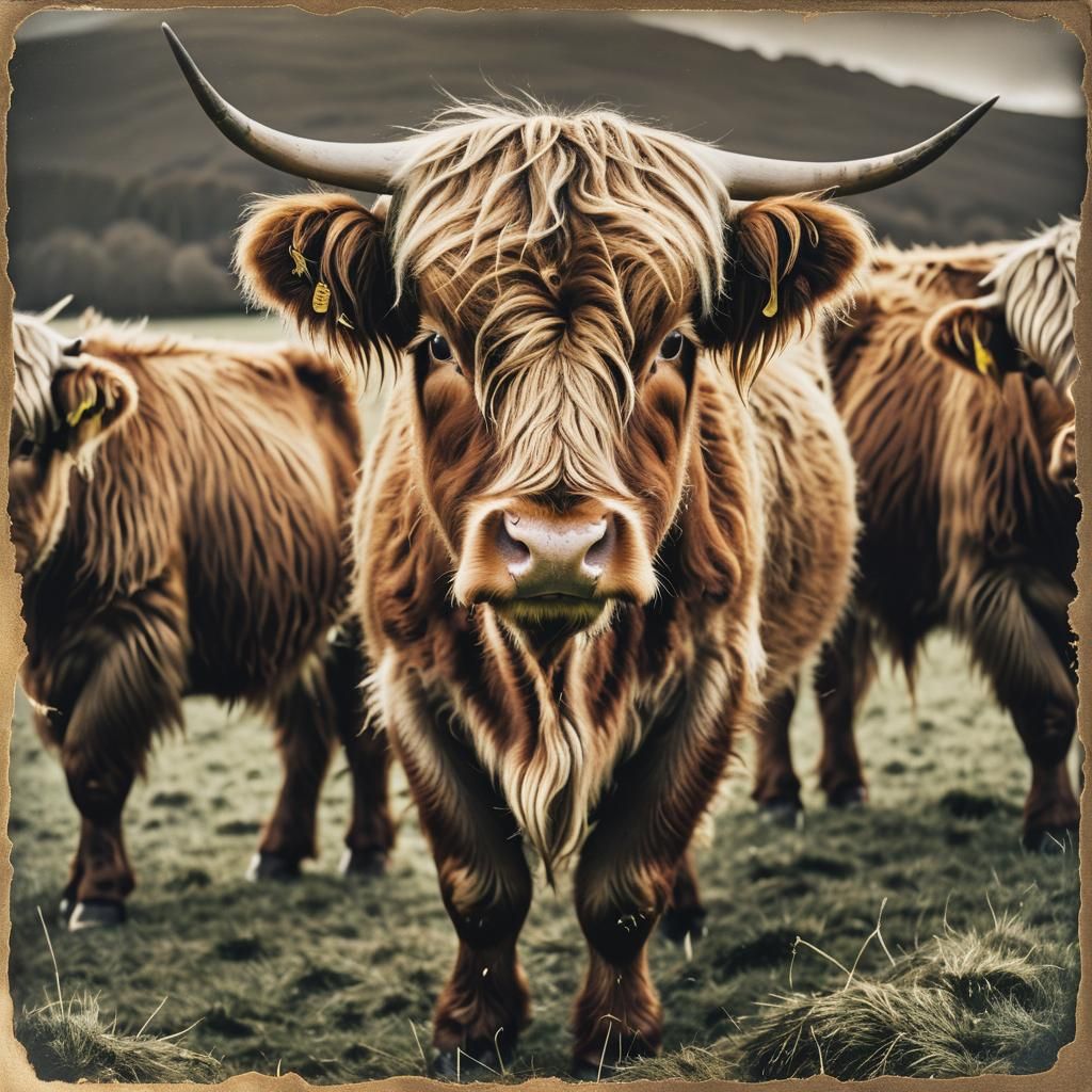 Highland Cattle Yearling in Gum Bichromate Style