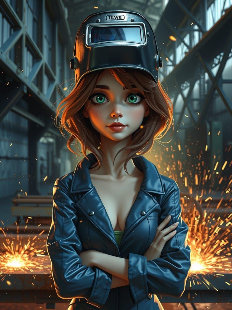 Gritty Industrial Beauty in Tim Burton's Whimsical Style