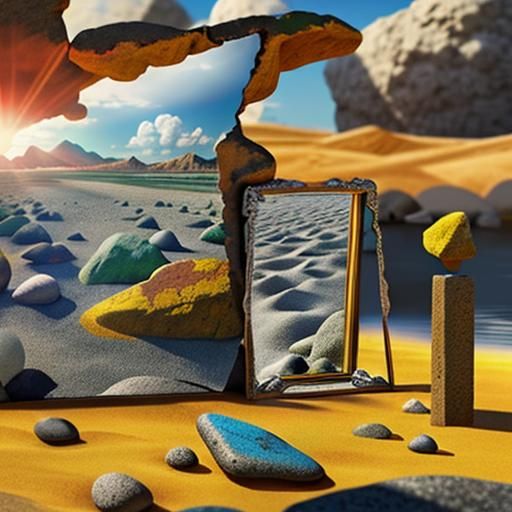 Photorealistic 3D Array of Rocks and Minerals