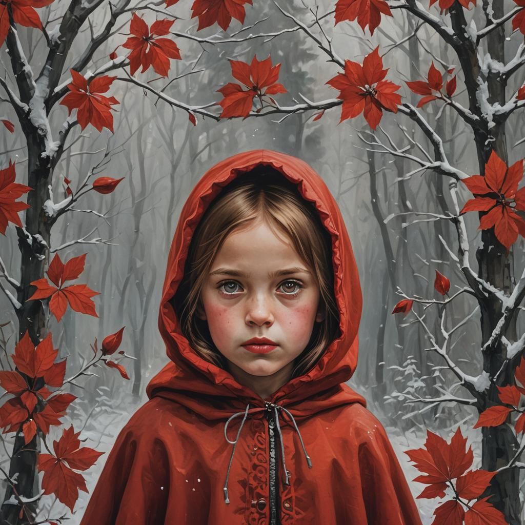 Little Red Riding Hood Portrait in Classical Style