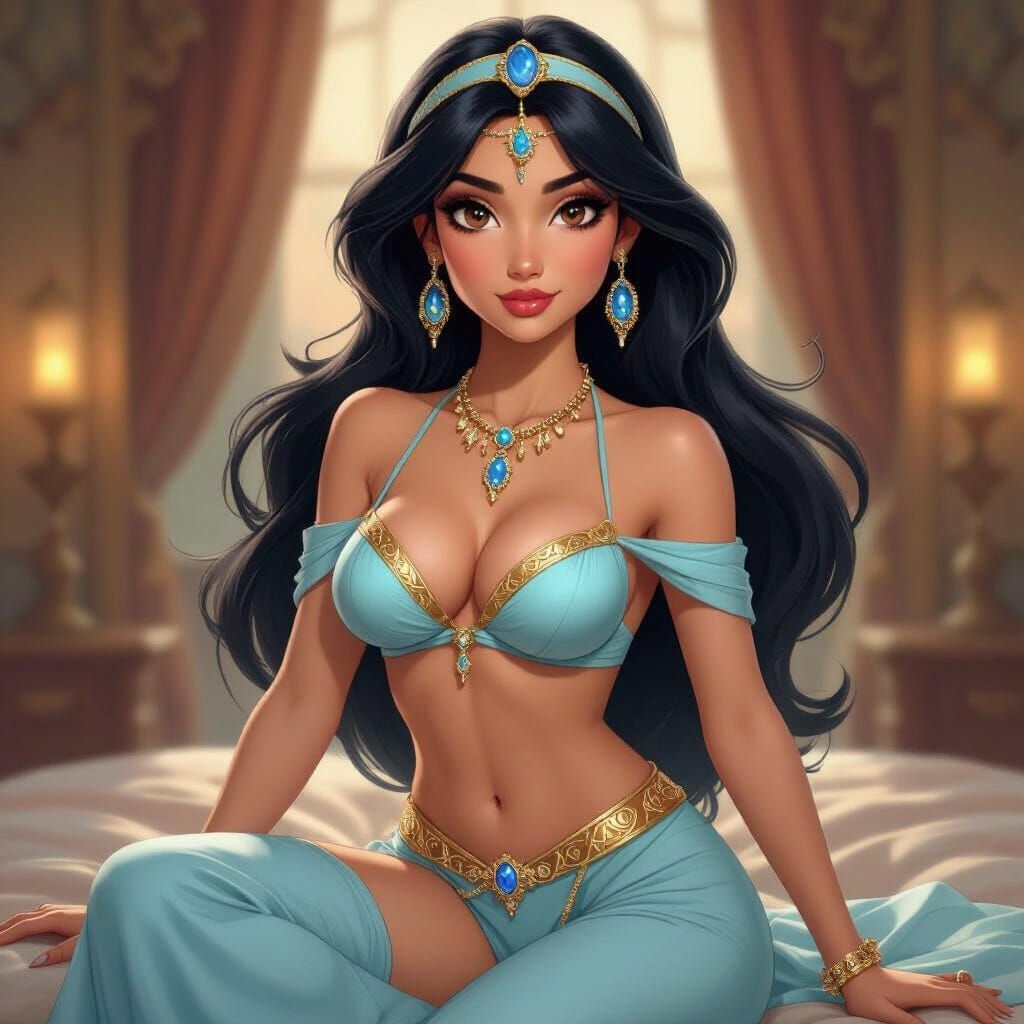 Mature Pin-Up Jasmine in Boudoir