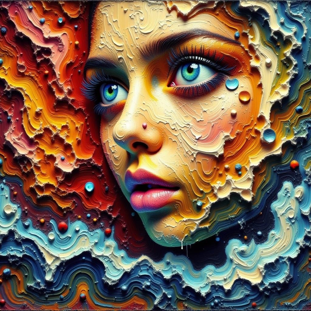 Infinite Melancholy in Vibrant Oil Paint