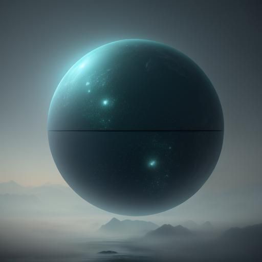 Ethereal Glowing Orb in Misty Atmosphere