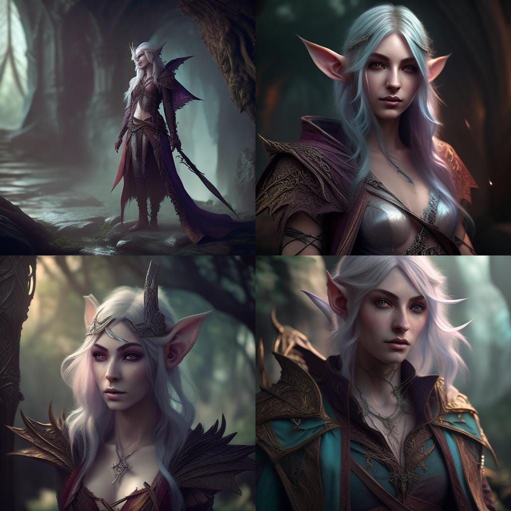 Elven Assassin Mage in Detailed Fantasy Art