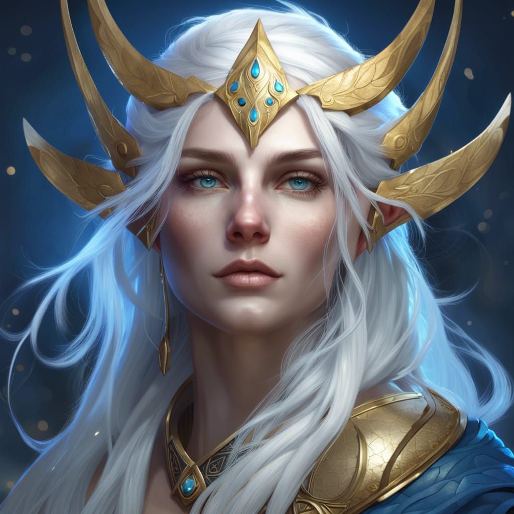 High Moon Elf Druid Portrait in 8K