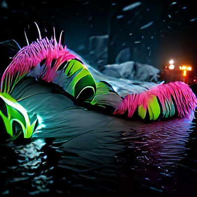 Whimsical AI-Generated Creature with Bright Colors