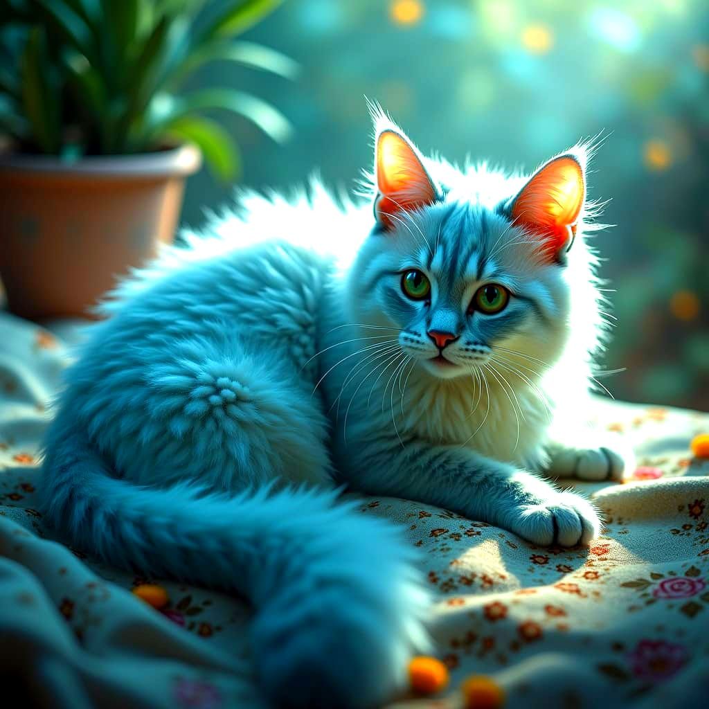Surreal Ragdoll Cat with Mythical Features