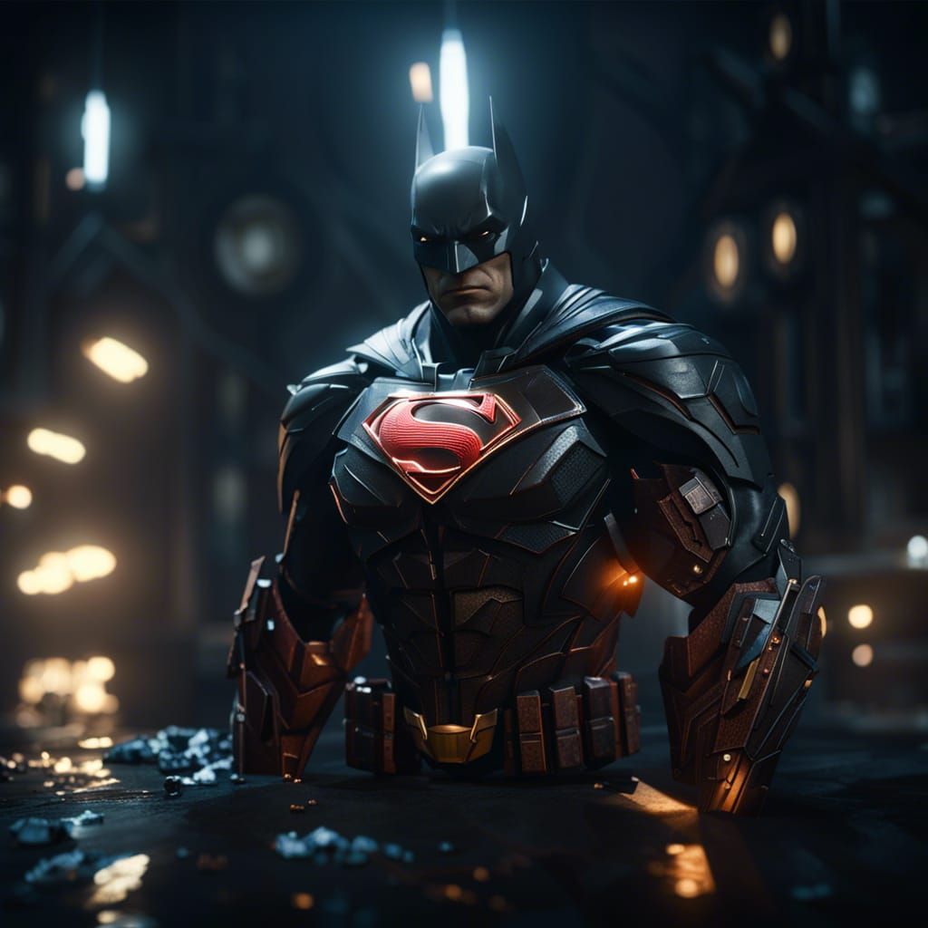 Batman, Flash, and Superman Logos Combined: 3D Render